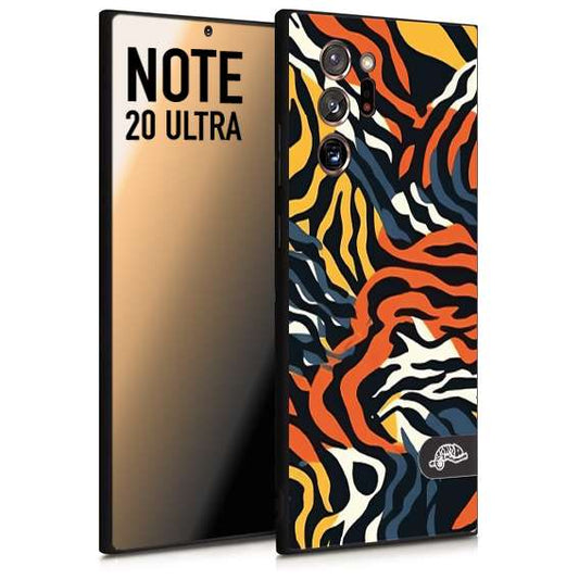 CUSTOMIZZA - Custodia cover nera morbida in tpu compatibile per Samsung NOTE 20 ULTRA leopardato maculato tigrato tiger colorata gialla blu arancio