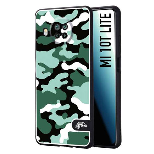 CUSTOMIZZA - Custodia cover nera morbida in tpu compatibile per Xiaomi Mi 10T LITE camouflage mimetico militare verde green