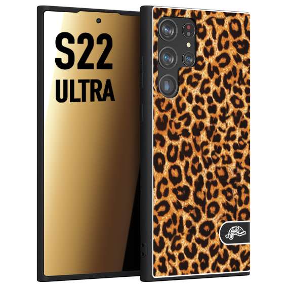 CUSTOMIZZA - Custodia cover nera morbida in tpu compatibile per Samsung S22 ULTRA leopardato maculato donna marrone leopard brown