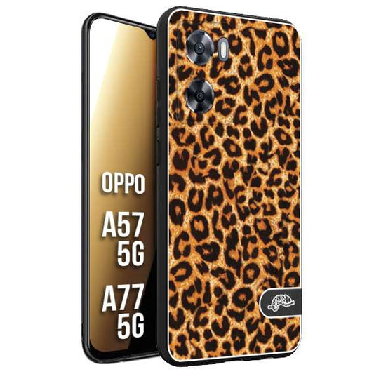 CUSTOMIZZA - Custodia cover nera morbida in tpu compatibile per Oppo A57 5G - A77 5G leopardato maculato donna marrone leopard brown