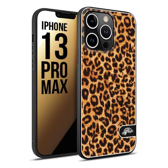 CUSTOMIZZA - Custodia cover nera morbida in tpu compatibile per iPhone 13 PRO MAX leopardato maculato donna marrone leopard brown