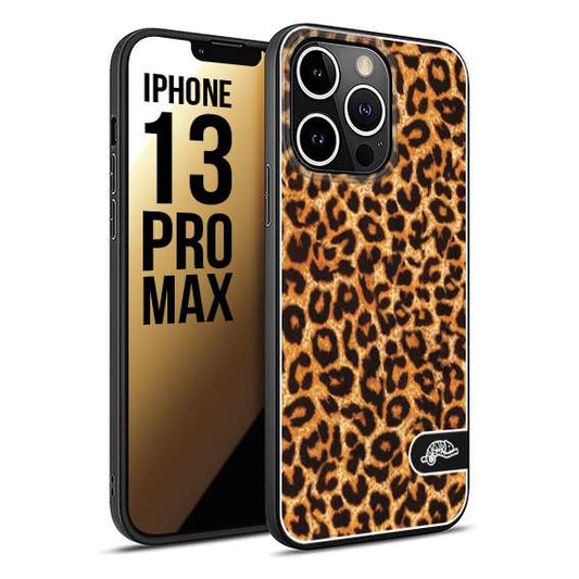 CUSTOMIZZA - Custodia cover nera morbida in tpu compatibile per iPhone 13 PRO MAX leopardato maculato donna marrone leopard brown