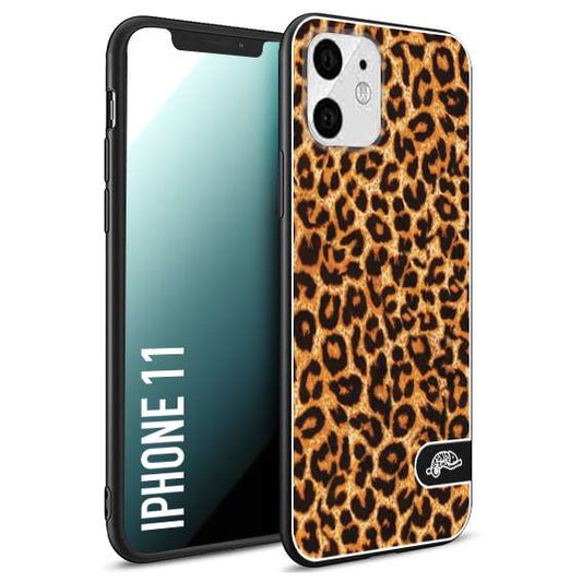 CUSTOMIZZA - Custodia cover nera morbida in tpu compatibile per iPhone 11 leopardato maculato donna marrone leopard brown