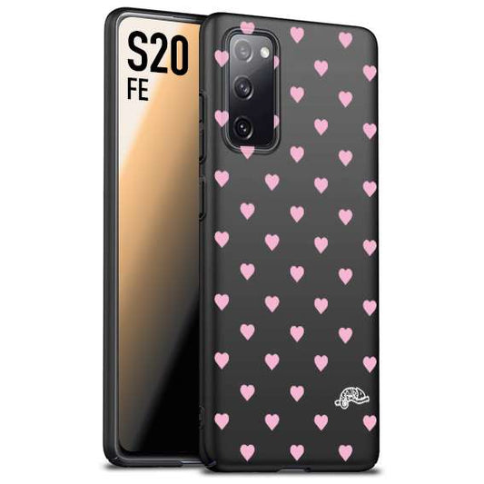 CUSTOMIZZA - Custodia cover nera morbida in tpu compatibile per Samsung S20 FE cuori pois rosa su nero donna pin up vintage