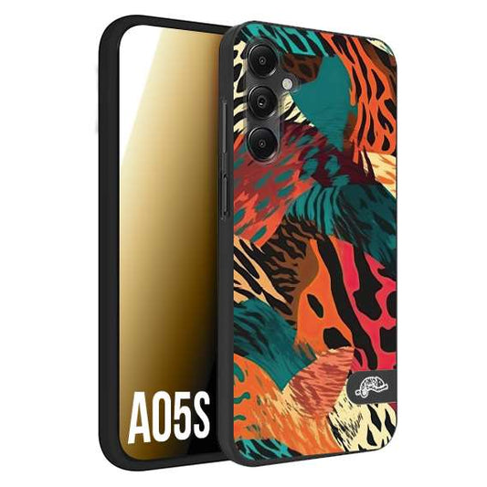 CUSTOMIZZA - Custodia cover nera morbida in tpu compatibile per Samsung A05S leopardato tigrato tiger colorata summer arancio verde fucsia