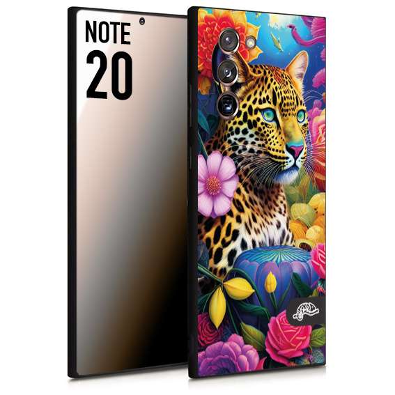 CUSTOMIZZA - Custodia cover nera morbida in tpu compatibile per Samsung NOTE 20 fiori astratti donna flower fantasia leopardo ghepardo animali colorati