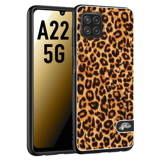 CUSTOMIZZA - Custodia cover nera morbida in tpu compatibile per Samsung A22 5G leopardato maculato donna marrone leopard brown