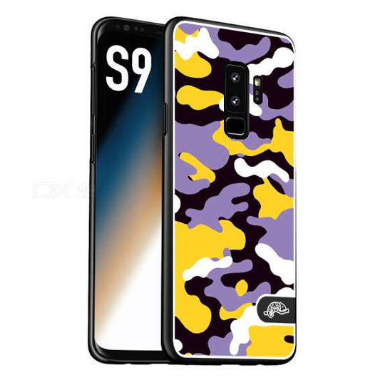 CUSTOMIZZA - Custodia cover nera morbida in tpu compatibile per Samsung S9 camouflage mimetico militare viola lilla giallo