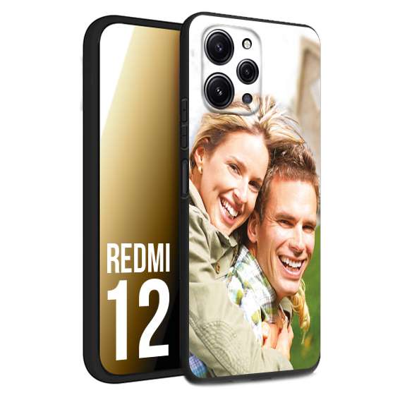 CUSTOMIZZA - Custodia cover nera morbida in tpu compatibile per Xiaomi Redmi 12 personalizzata con foto immagine scritta a piacere