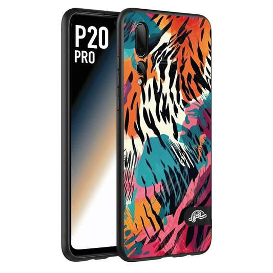 CUSTOMIZZA - Custodia cover nera morbida in tpu compatibile per Huawei P20 PRO leopardato maculato tigrato tiger colorata summer color