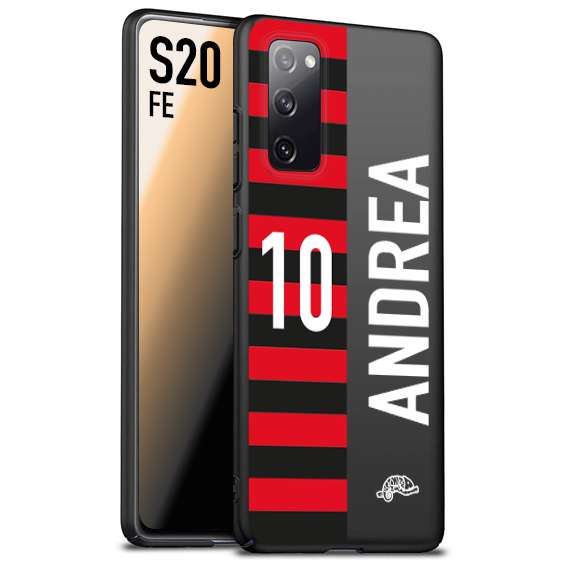 CUSTOMIZZA - Custodia cover nera morbida in tpu compatibile per Samsung S20 FE personalizzata calcio football nome e numero calciatori rossonera