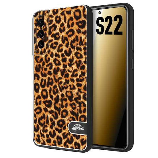 CUSTOMIZZA - Custodia cover nera morbida in tpu compatibile per Samsung S22 leopardato maculato donna marrone leopard brown