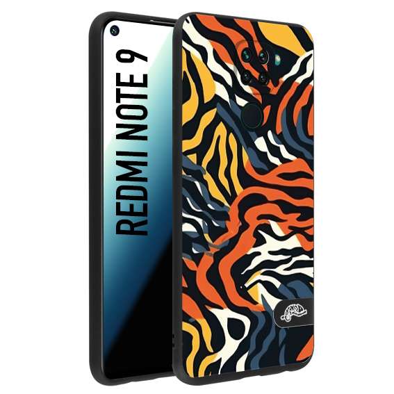 CUSTOMIZZA - Custodia cover nera morbida in tpu compatibile per Xiaomi Redmi Note 9 leopardato maculato tigrato tiger colorata gialla blu arancio