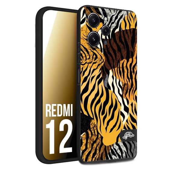 CUSTOMIZZA - Custodia cover nera morbida in tpu compatibile per Xiaomi Redmi 12 leopardato tigrato tiger colorata donna fashion estate