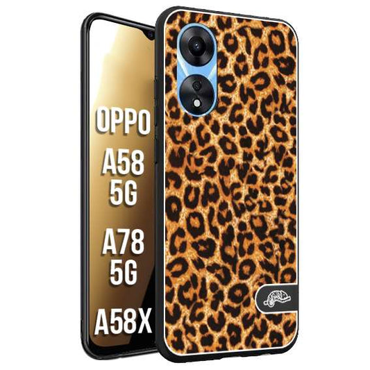 CUSTOMIZZA - Custodia cover nera morbida in tpu compatibile per Oppo A58 5G - A78 5G - A58X leopardato maculato donna marrone leopard brown