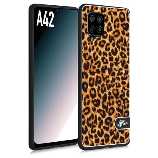 CUSTOMIZZA - Custodia cover nera morbida in tpu compatibile per Samsung A42 leopardato maculato donna marrone leopard brown