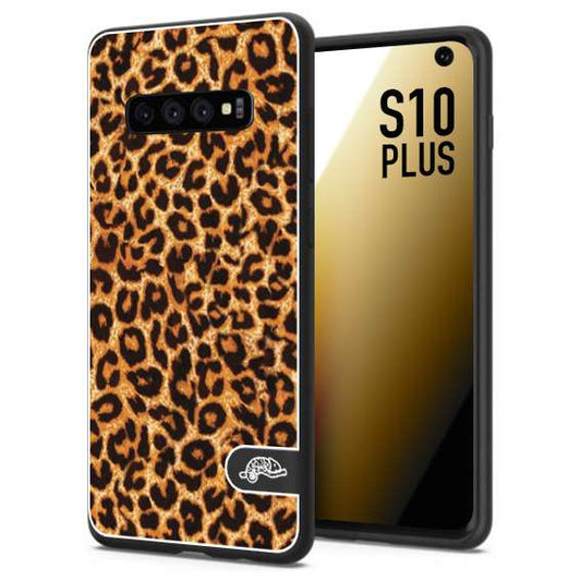 CUSTOMIZZA - Custodia cover nera morbida in tpu compatibile per Samsung S10 PLUS leopardato maculato donna marrone leopard brown