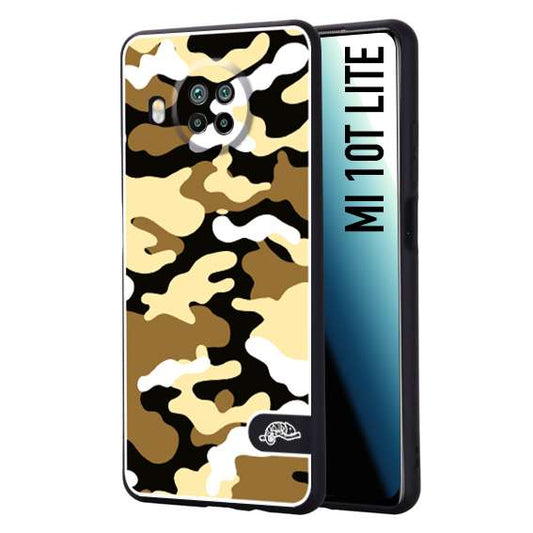 CUSTOMIZZA - Custodia cover nera morbida in tpu compatibile per Xiaomi Mi 10T LITE camouflage mimetico militare giallo desert brown