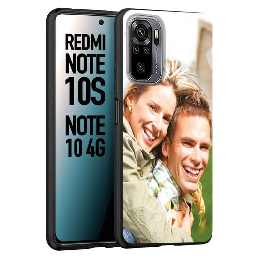 CUSTOMIZZA - Custodia cover nera morbida in tpu compatibile per Xiaomi Redmi Note 10S personalizzata con foto immagine scritta a piacere