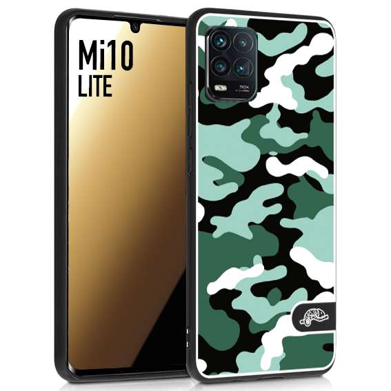 CUSTOMIZZA - Custodia cover nera morbida in tpu compatibile per Xiaomi Mi 10 LITE camouflage mimetico militare verde green