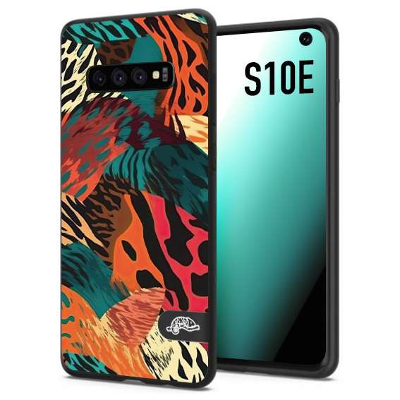 CUSTOMIZZA - Custodia cover nera morbida in tpu compatibile per Samsung S10E leopardato tigrato tiger colorata summer arancio verde fucsia