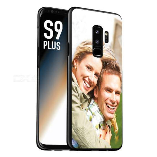 CUSTOMIZZA - Custodia cover nera morbida in tpu compatibile per Samsung S9 PLUS personalizzata con foto immagine scritta a piacere