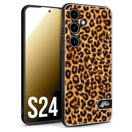 CUSTOMIZZA - Custodia cover nera morbida in tpu compatibile per Samsung S24 leopardato maculato donna marrone leopard brown