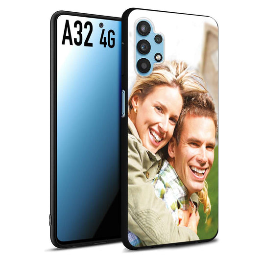 CUSTOMIZZA - Custodia cover nera morbida in tpu compatibile per Samsung A32 4G personalizzata con foto immagine scritta a piacere