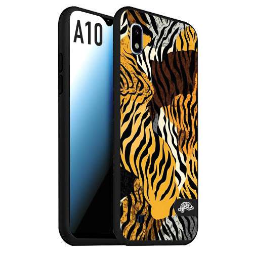 CUSTOMIZZA - Custodia cover nera morbida in tpu compatibile per Samsung A10 leopardato tigrato tiger colorata donna fashion estate