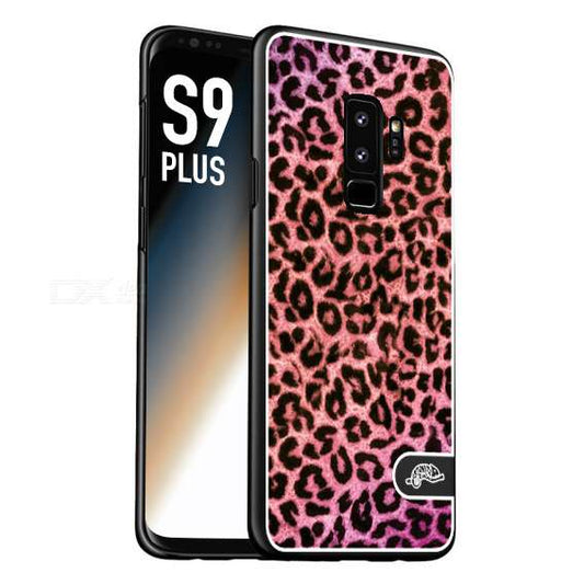 CUSTOMIZZA - Custodia cover nera morbida in tpu compatibile per Samsung S9 PLUS leopardato maculato donna rosa leopard