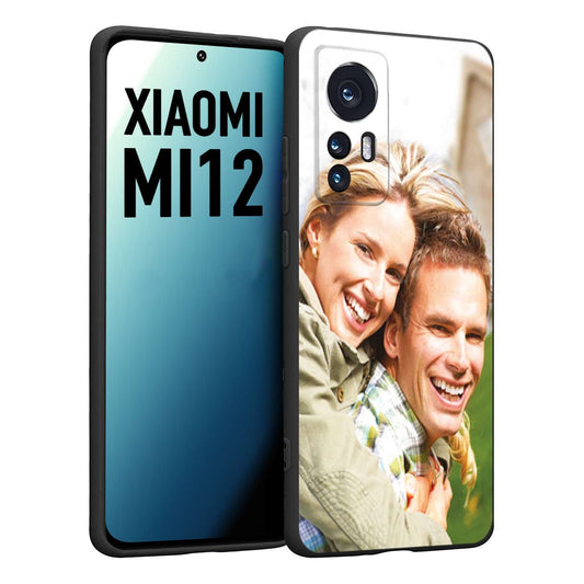 CUSTOMIZZA - Custodia cover nera morbida in tpu compatibile per Xiaomi 12 5G personalizzata con foto immagine scritta a piacere