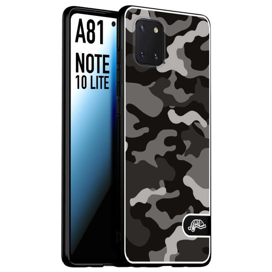 CUSTOMIZZA - Custodia cover nera morbida in tpu compatibile per Samsung A81 - Note 10 Lite camouflage mimetico militare nero black grigio